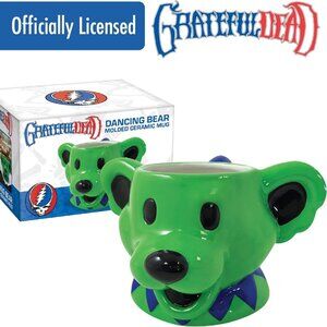 Grateful Dead Dancing Bear Molded Ceramic Mug 18 oz Green Edition New In Box